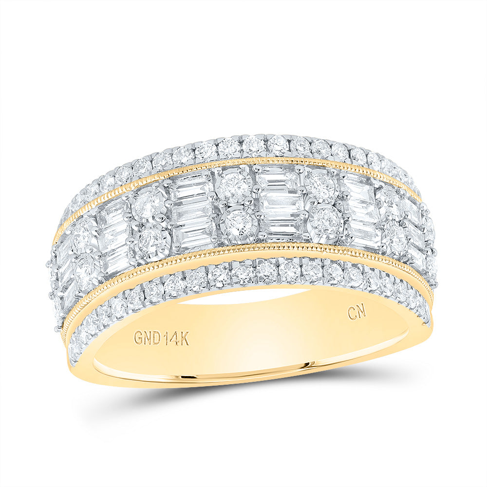 14K Yellow Gold 1 CTW-Natural Diamond Fashion Ladies Band 4.42 Gram