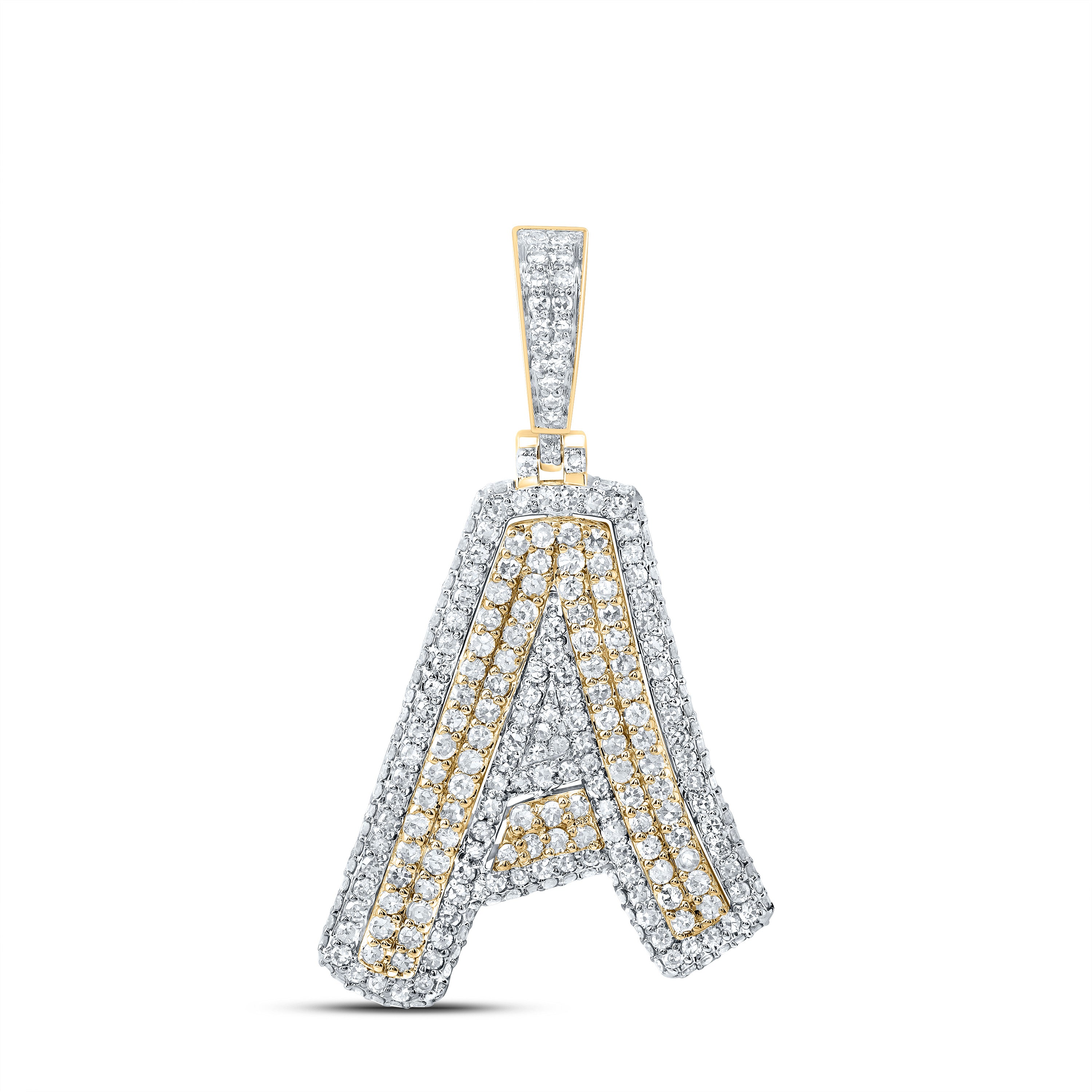 1 1/3CTW-DIA NK FASHION INITIAL "A" PENDANT