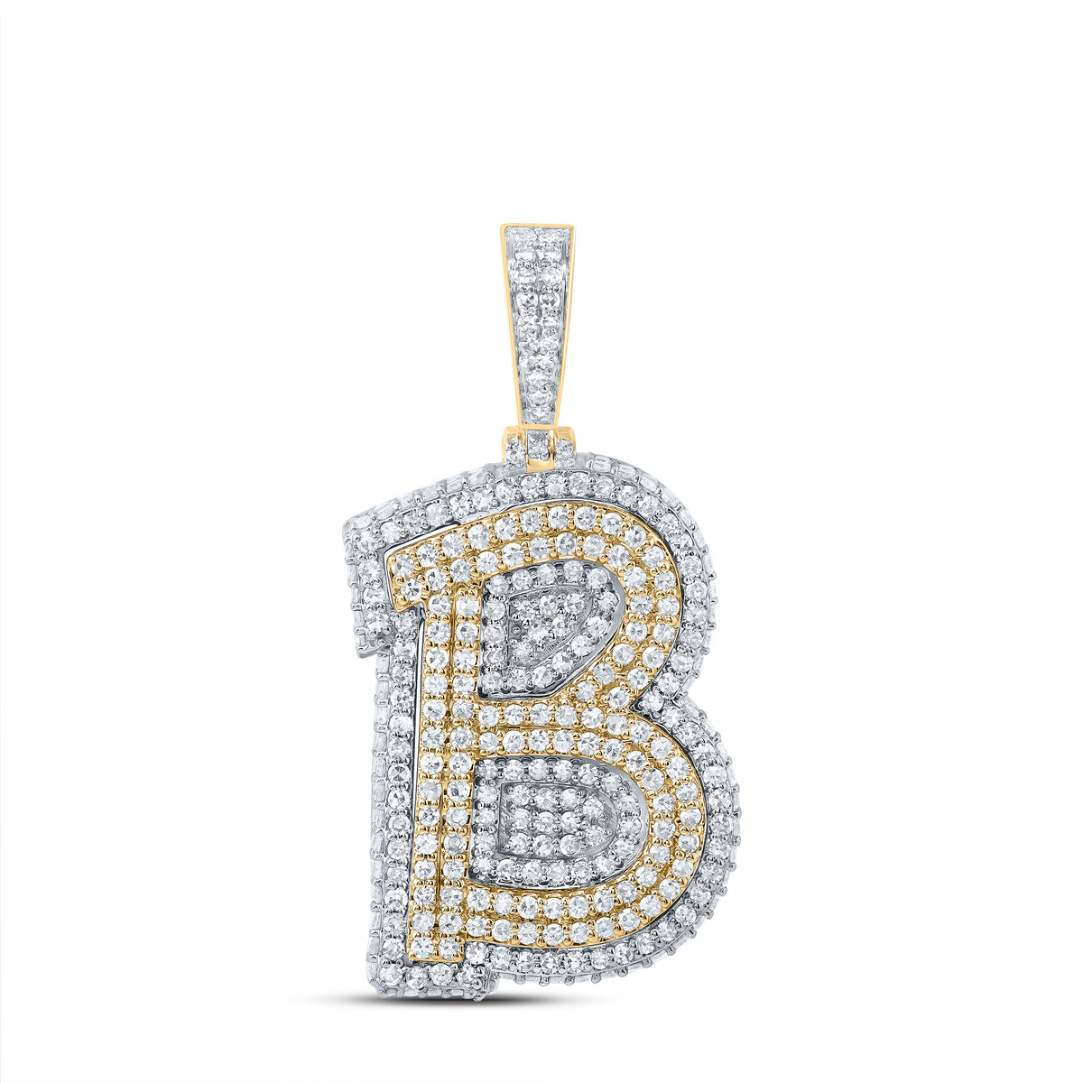 1 1/3CTW-DIA NK FASHION INITIAL "B" PENDANT