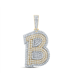 1 1/3CTW-DIA NK FASHION INITIAL "B" PENDANT
