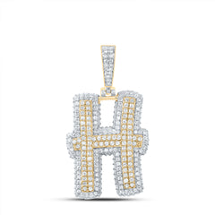 1 1/2CTW-DIA NK FASHION INITIAL "H" PENDANT