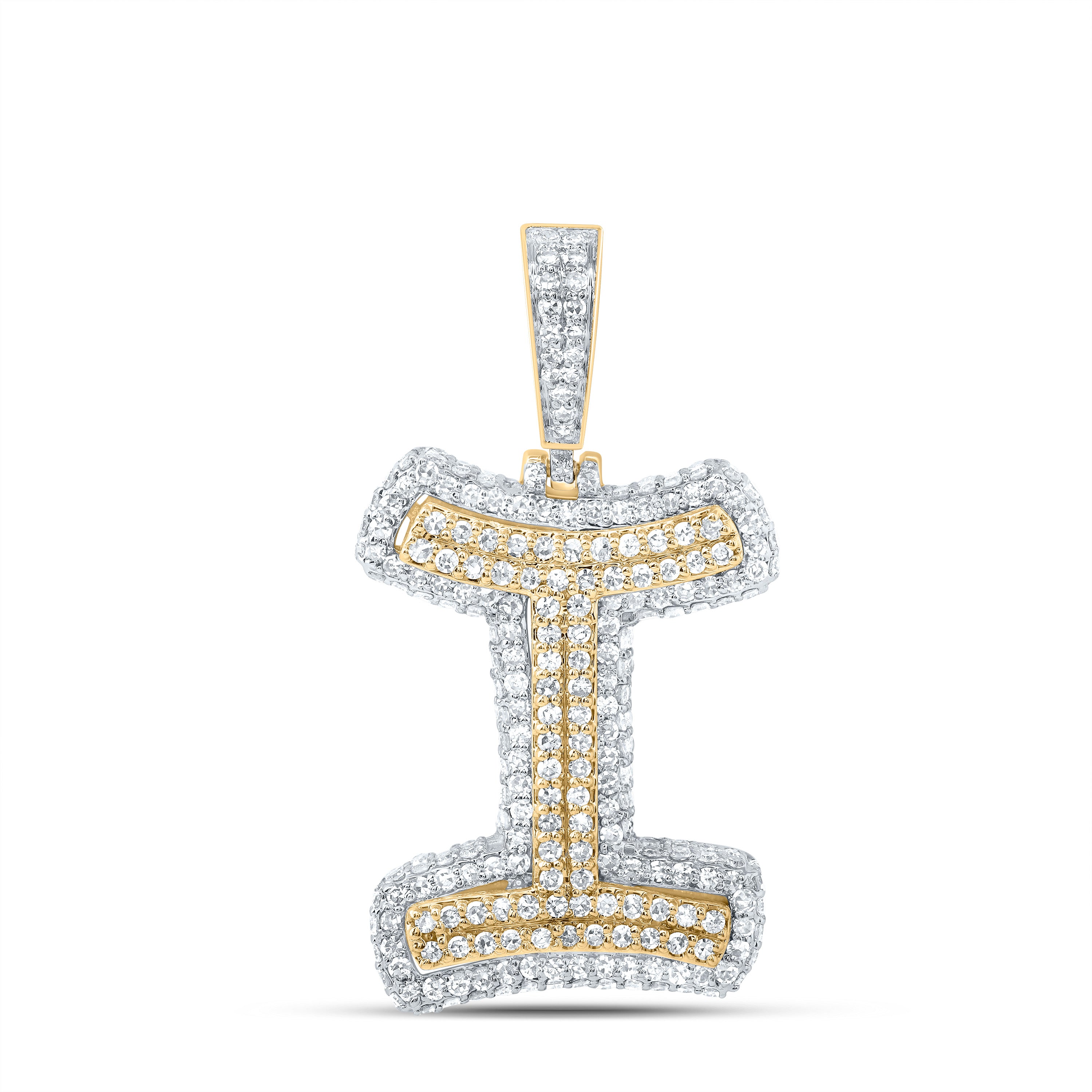1 1/5CTW-DIA NK FASHION INITIAL "I" PENDANT