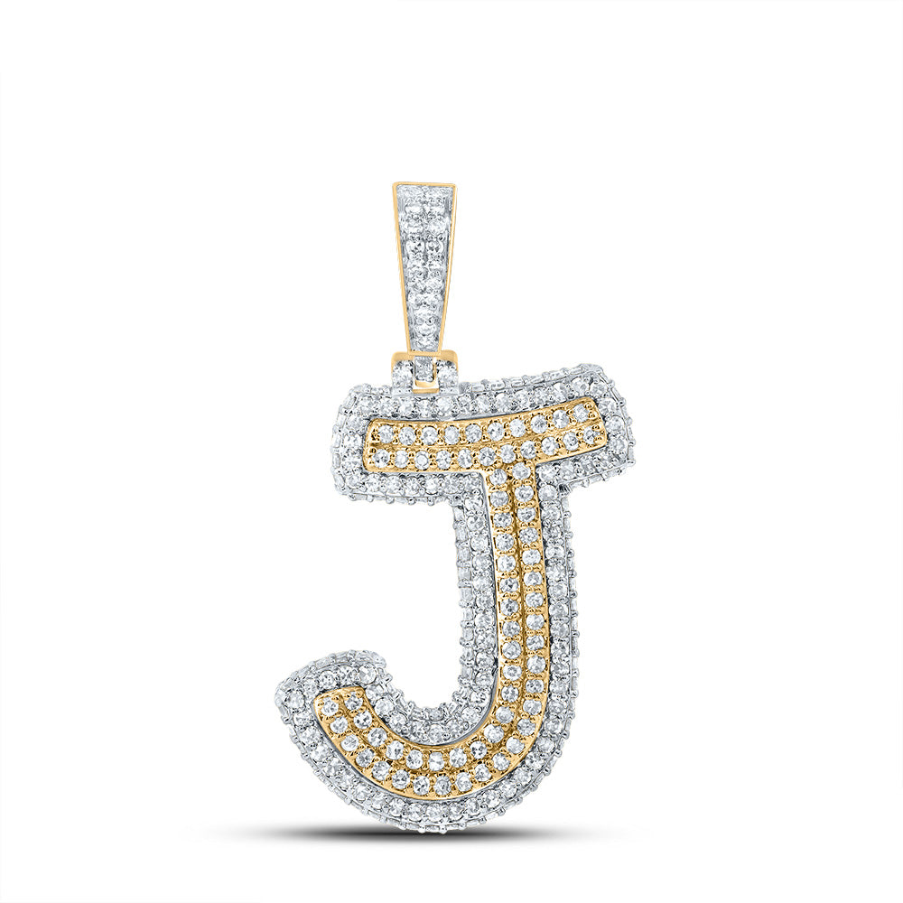 1 1/4CTW-DIA NK FASHION INITIAL "J" PENDANT