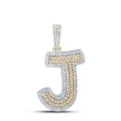 1 1/4CTW-DIA NK FASHION INITIAL "J" PENDANT
