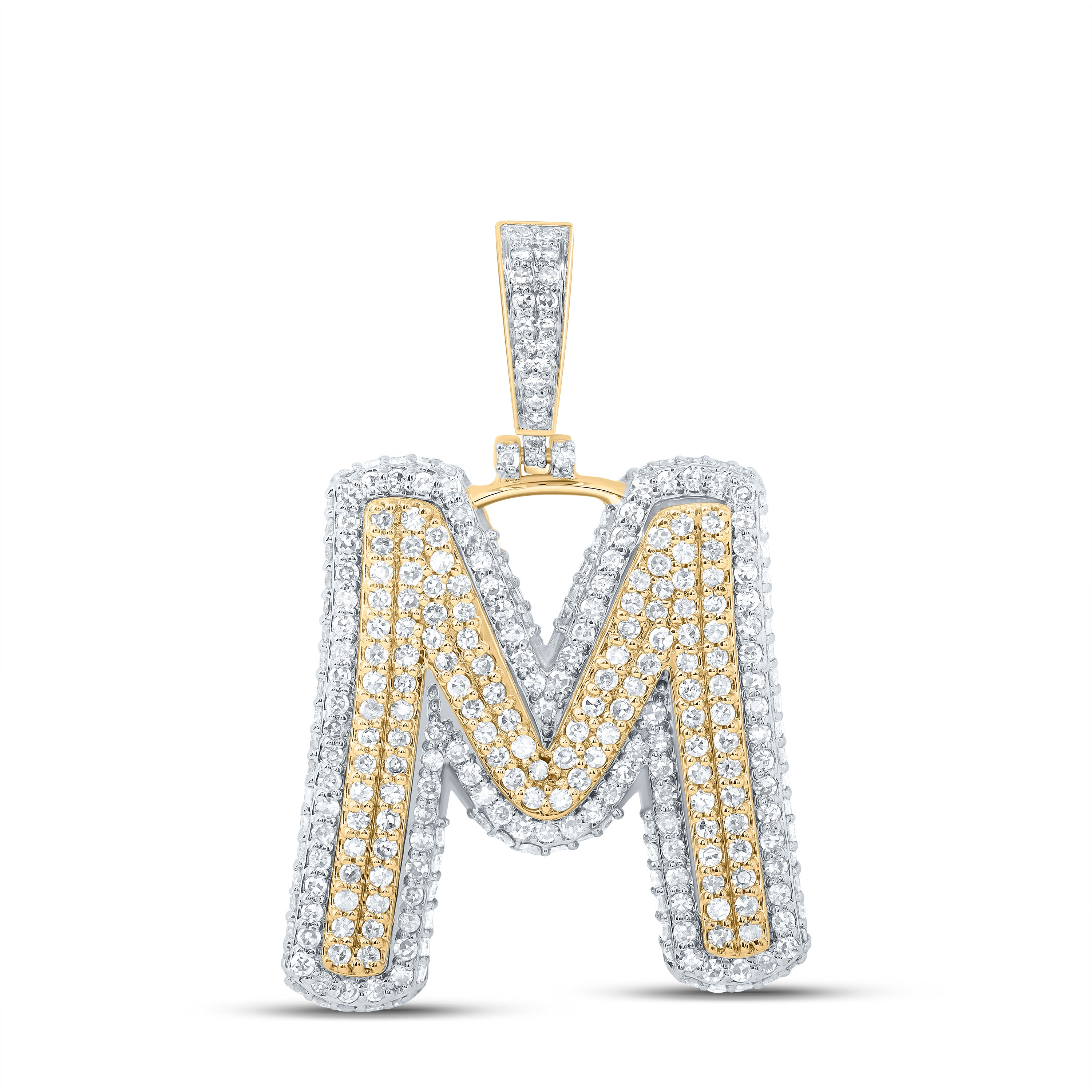 1 1/2CTW-DIA NK FASHION INITIAL "M" PENDANT
