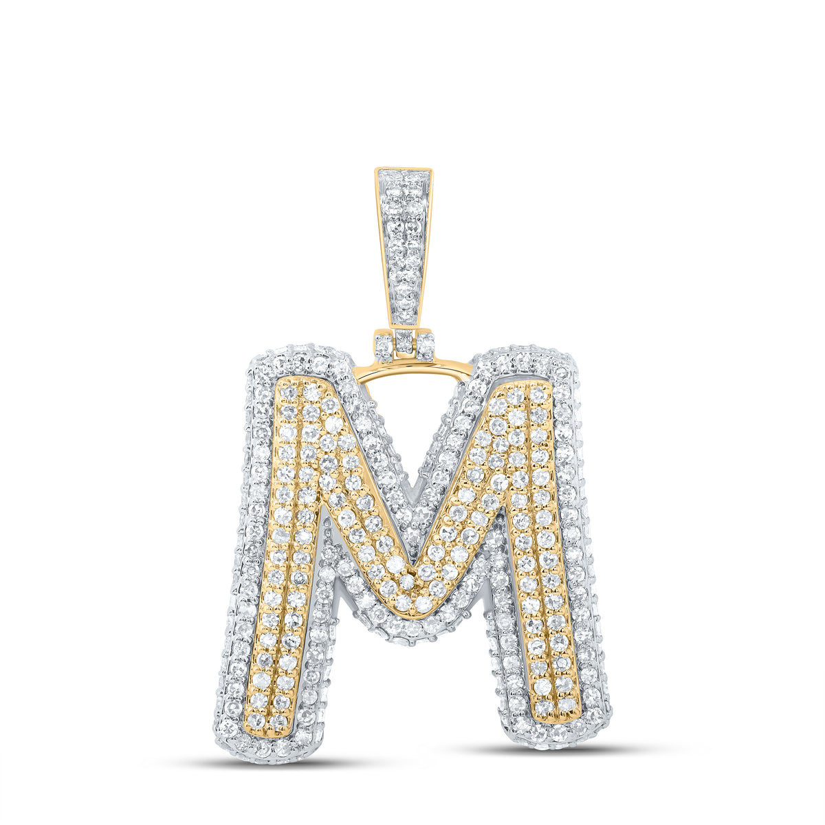1 1/2CTW-DIA NK FASHION INITIAL "M" PENDANT