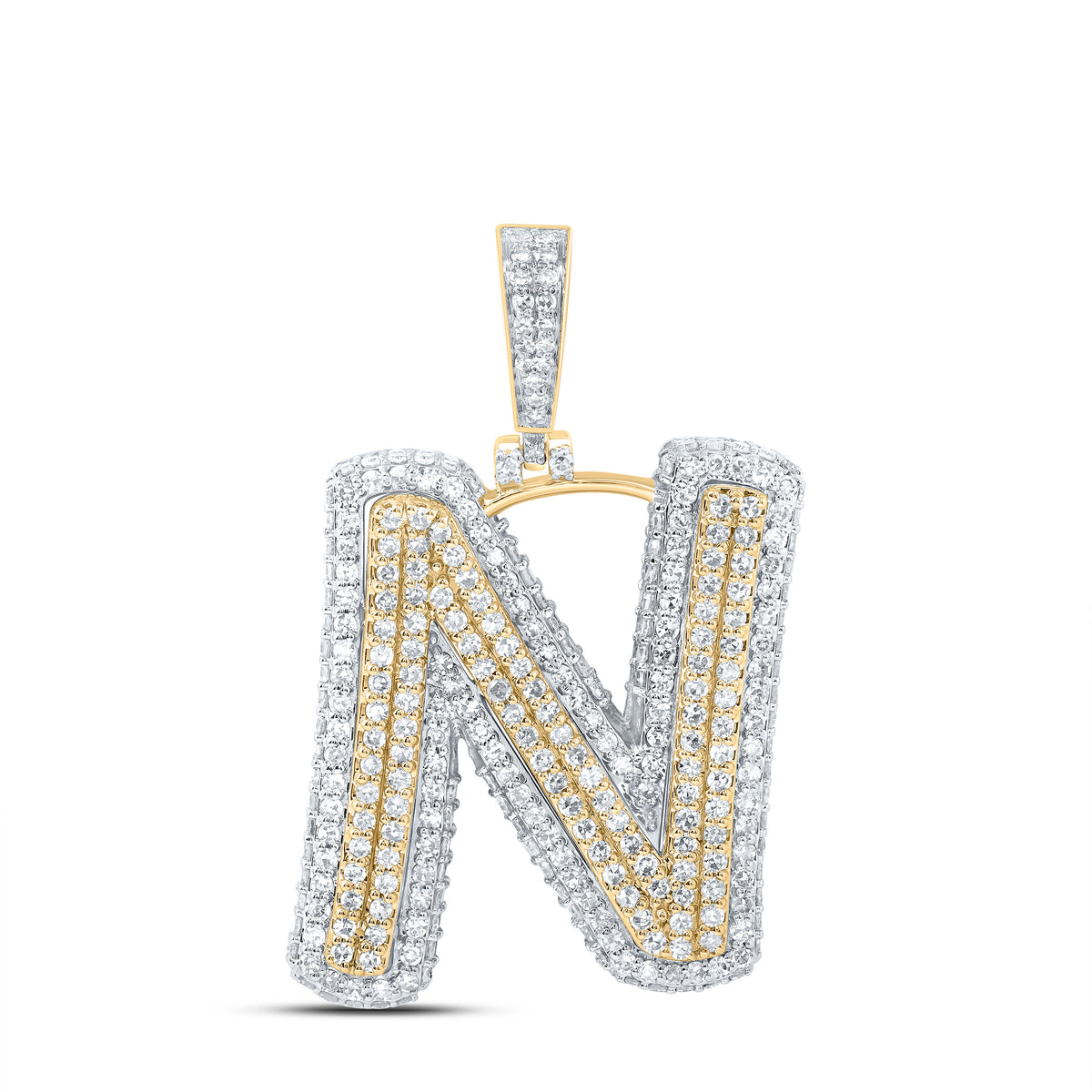 1 1/2CTW-DIA NK FASHION INITIAL "N" PENDANT