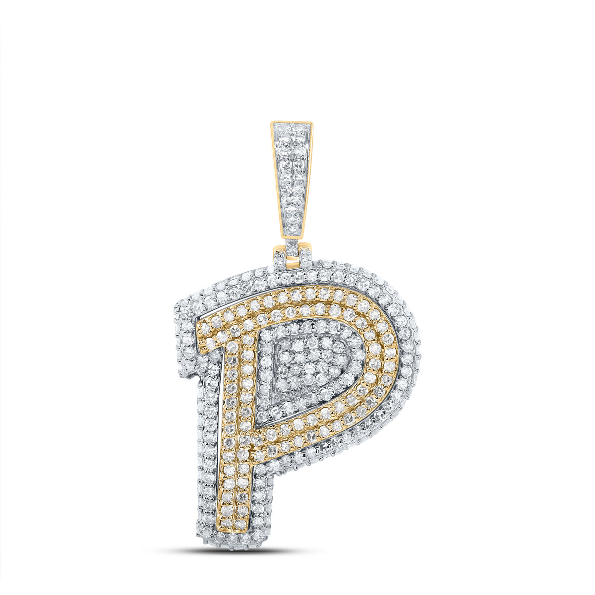 1 1/4CTW-DIA NK FASHION INITIAL "P" PENDANT