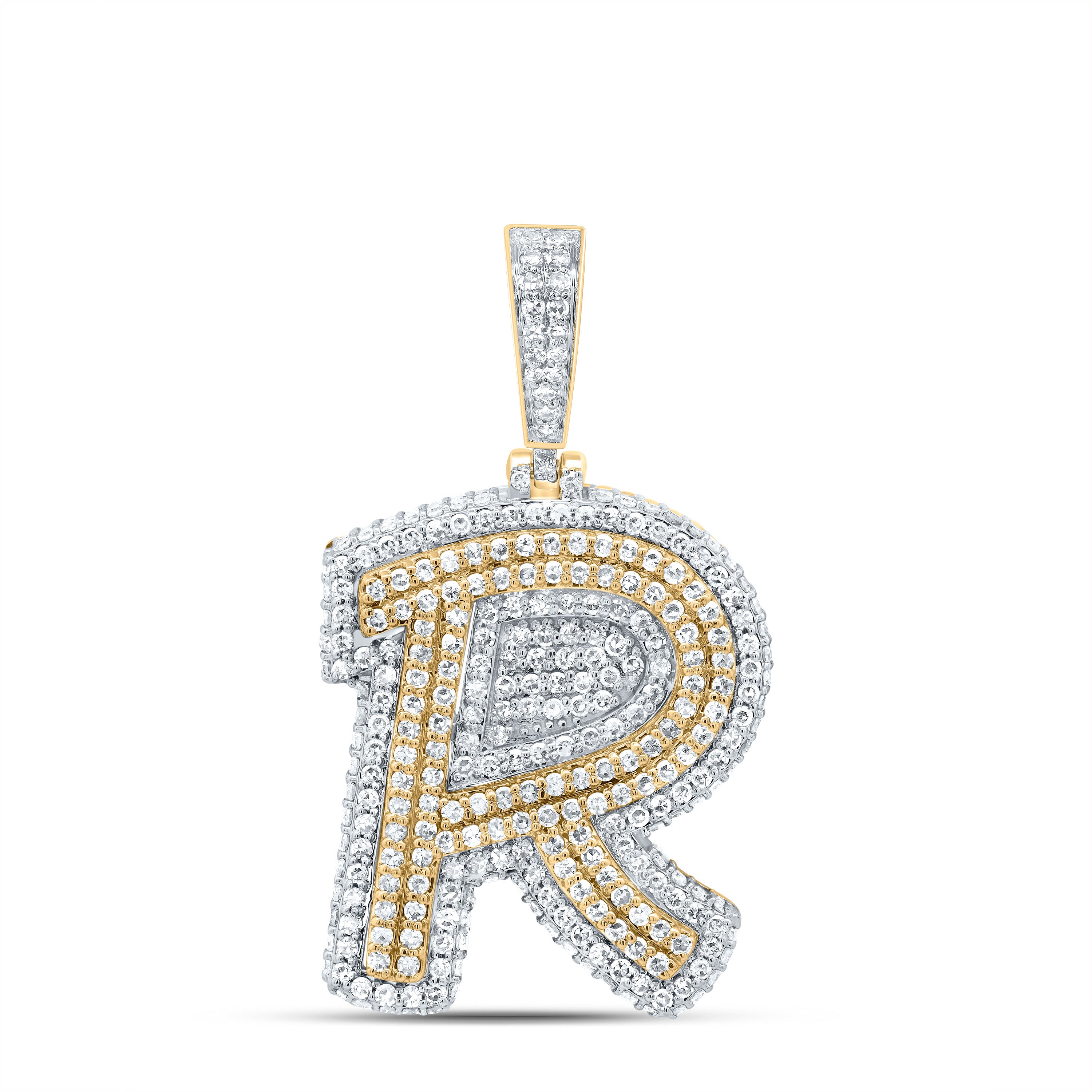 1 1/2CTW-DIA NK FASHION INITIAL "R" PENDANT