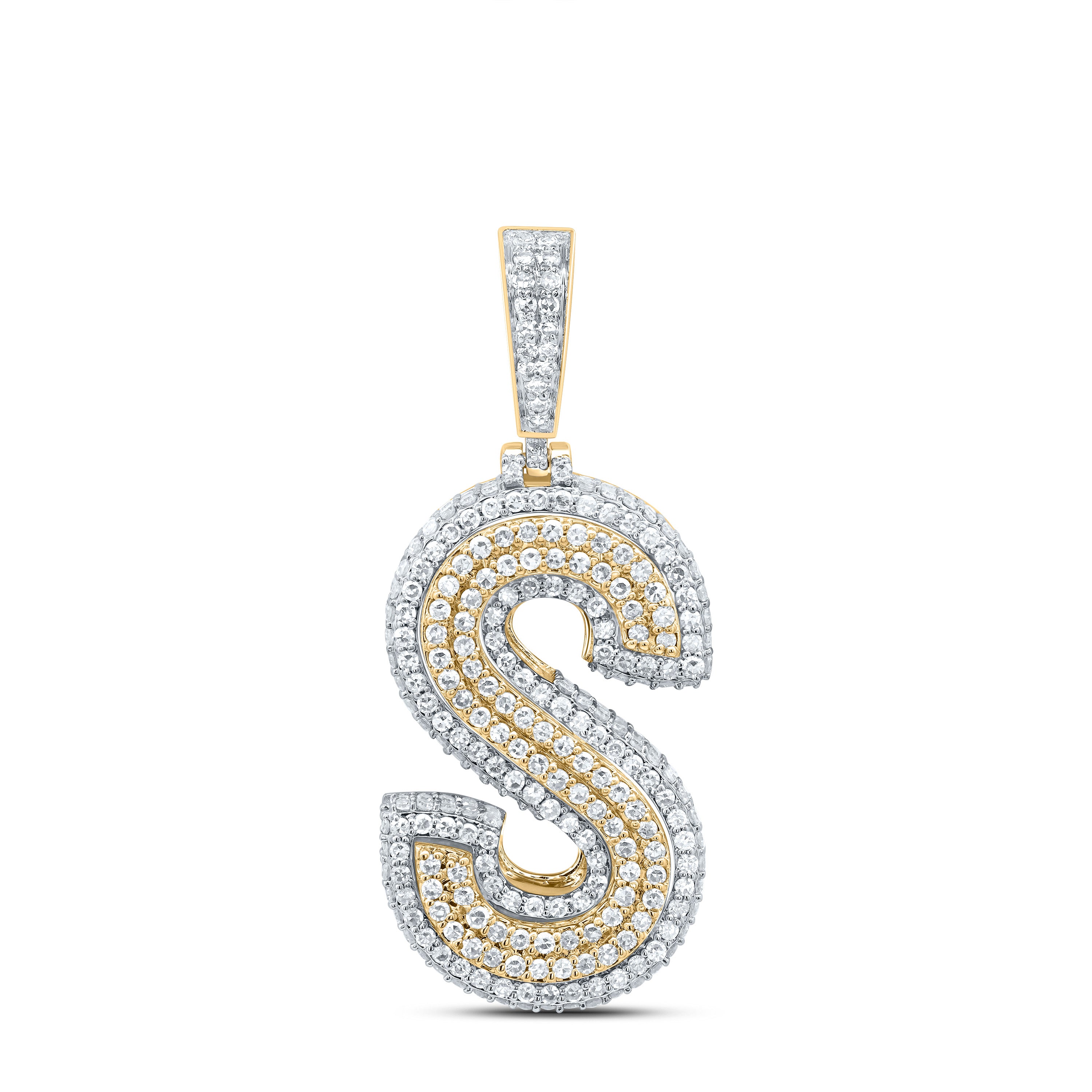 1 1/3CTW-DIA NK FASHION INITIAL "S" PENDANT