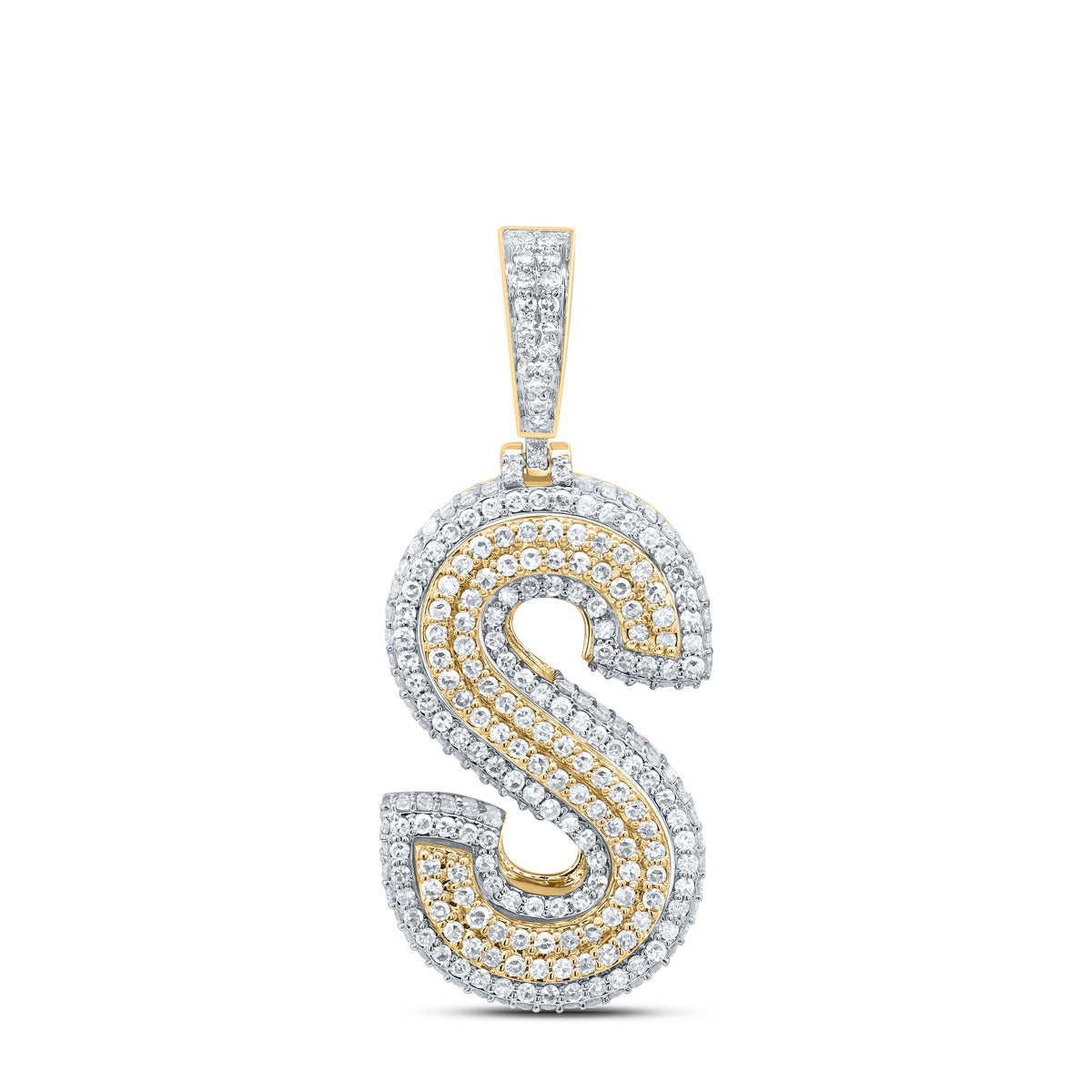 1 1/3CTW-DIA NK FASHION INITIAL "S" PENDANT