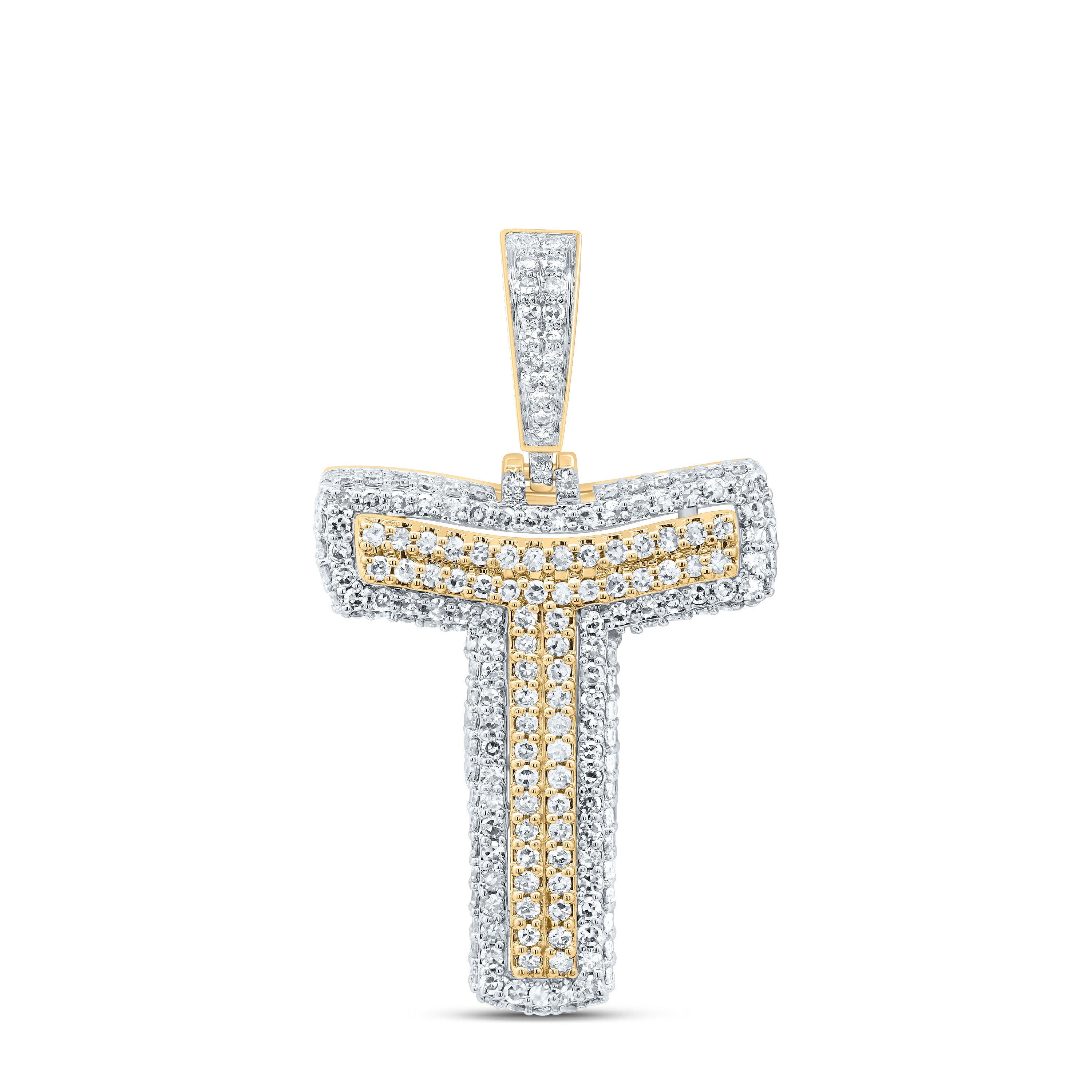 1CTW-DIA NK FASHION INITIAL "T" PENDANT