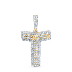 1CTW-DIA NK FASHION INITIAL "T" PENDANT