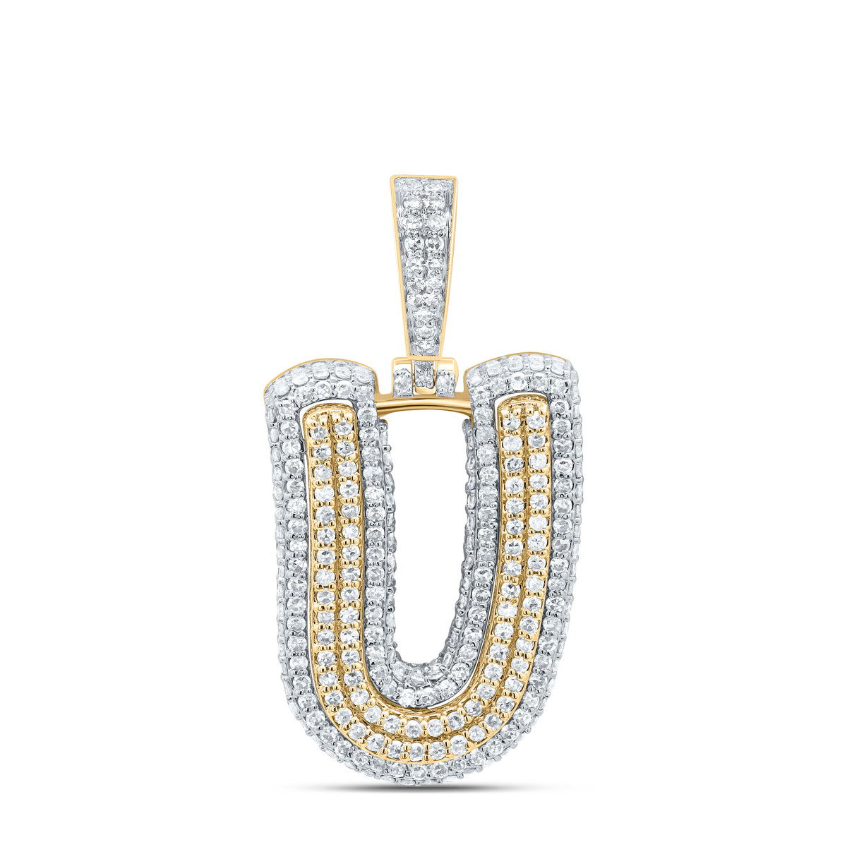 1 1/3CTW-DIA NK FASHION INITIAL "U" PENDANT