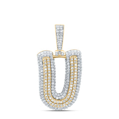 1 1/3CTW-DIA NK FASHION INITIAL "U" PENDANT