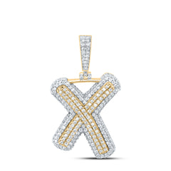 1 1/5CTW-DIA NK FASHION INITIAL "X" PENDANT