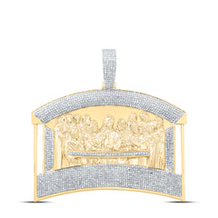 3 5/8CTW-DIA P1 JESUS MENS CHARM