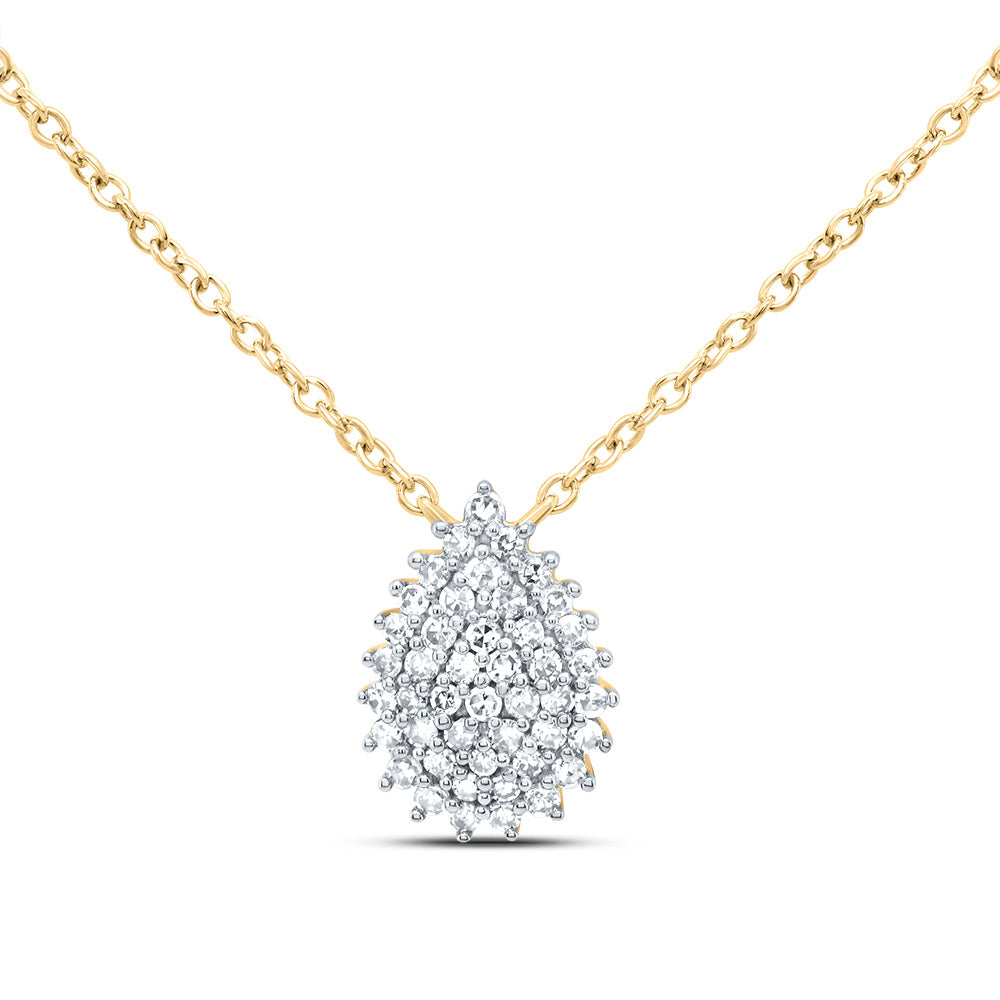 1/6CTW-DIA NK GIFT PEAR NECKLACE (18 INCH)