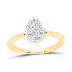 10K Yellow Gold 1/6 CTW-Natural Diamond Gift Pear Ring 2.35 Gram