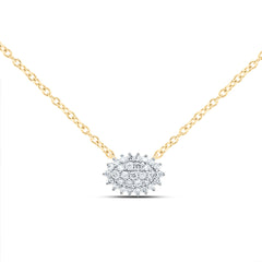 1/6CTW-DIA NK GIFT OVAL NECKLACE (18 INCH)