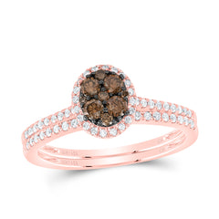 1/2CTW-DIA CN COGNAC NATURAL OVAL BRIDAL SET