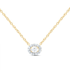 1/5CT-DIA CN FASHION OVAL NECKLACE (18 INCH)