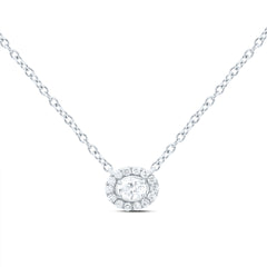 1/5CT-DIA CN FASHION OVAL NECKLACE (18 INCH)