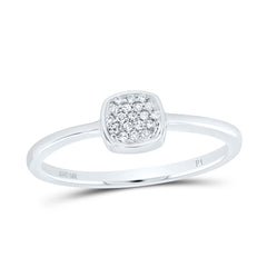 10K White Gold 1/20 CTW-Natural Diamond Gift Cushion Ring 1.18 Gram