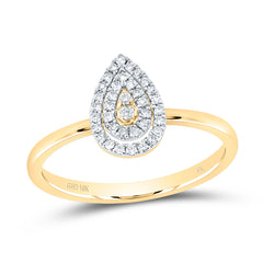 10K Yellow Gold 1/6 CTW-Natural Diamond Gift Pear Ring 1.84 Gram