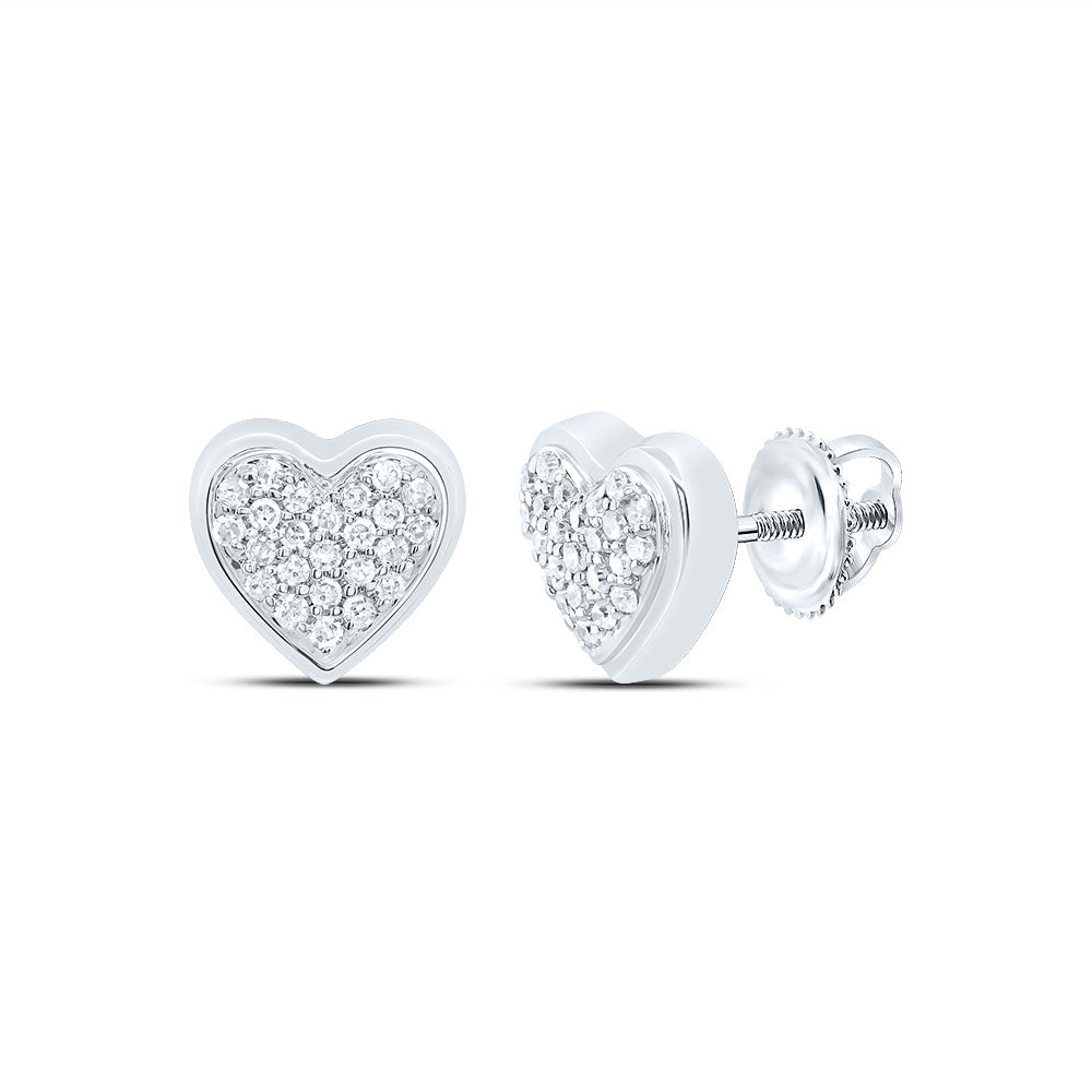1/8CTW-DIA P1 GIFT HEART STUD EARRING