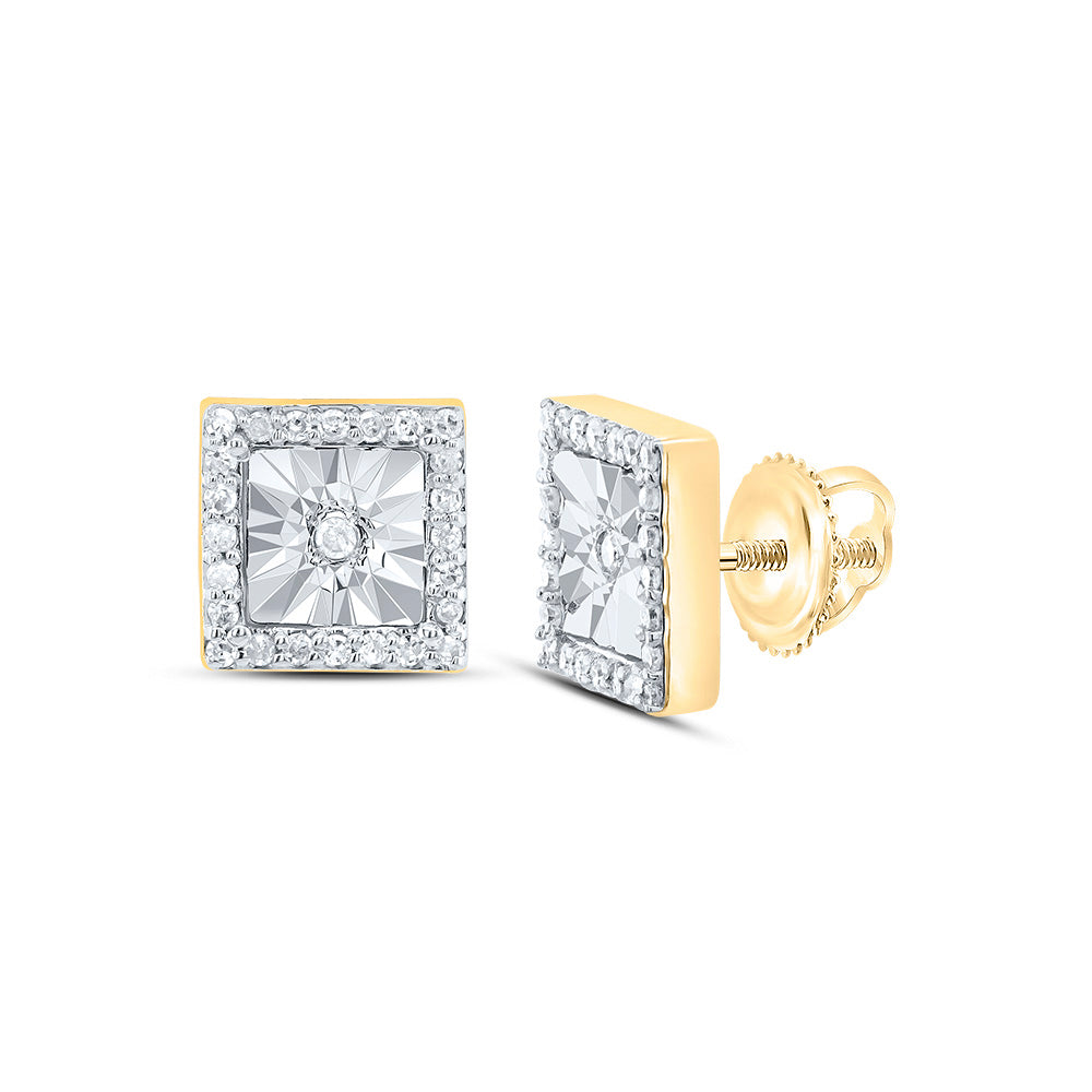 1/8CTW-DIA P1 GIFT SQUARE STUD EARRING