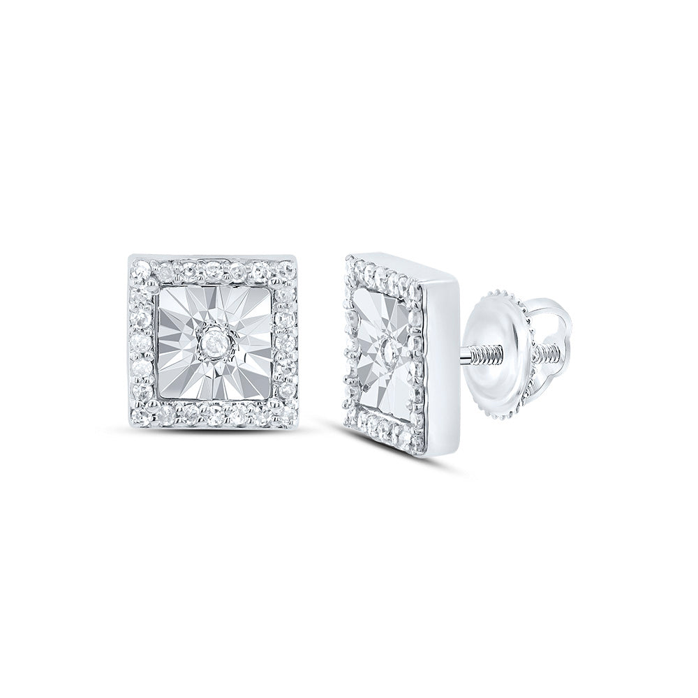 1/8CTW-DIA P1 GIFT SQUARE STUD EARRING