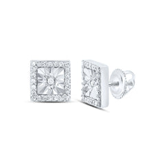 1/8CTW-DIA P1 GIFT SQUARE STUD EARRING