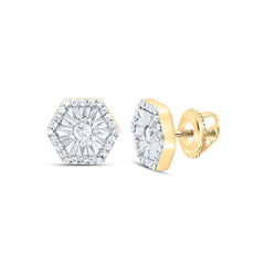 1/5CTW-DIA P1 GIFT HEXAGON STUD EARRING