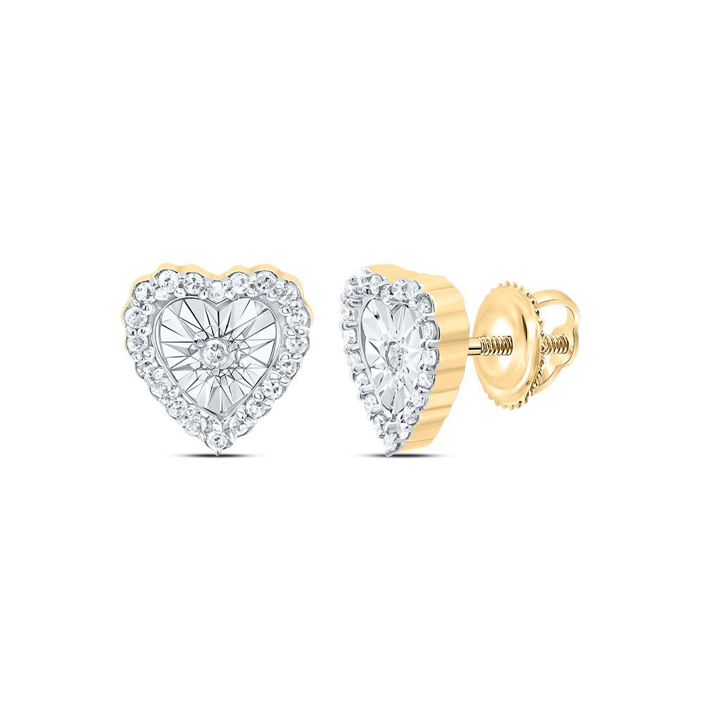 10k Gold 1/8 CTW-Natural Diamond Gift Heart Earring Gram