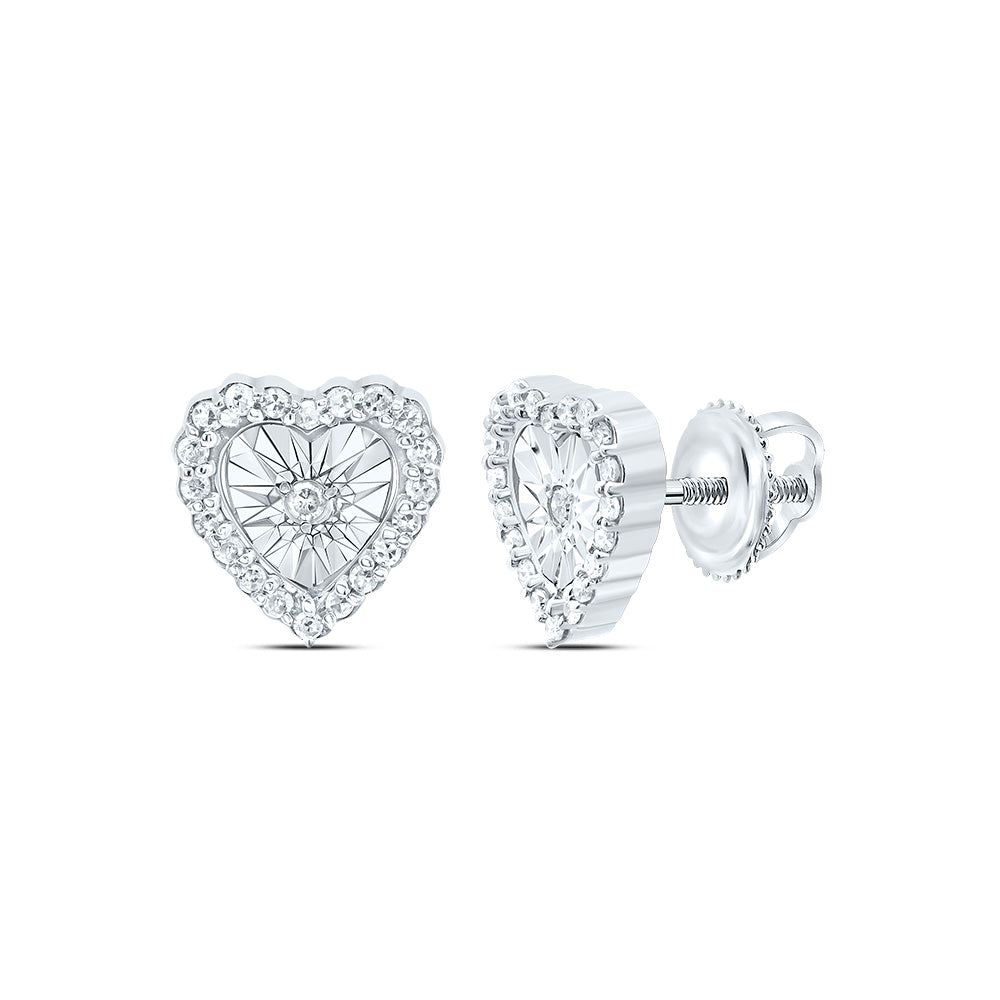 1/8CTW-DIA P1 GIFT HEART STUD EARRING