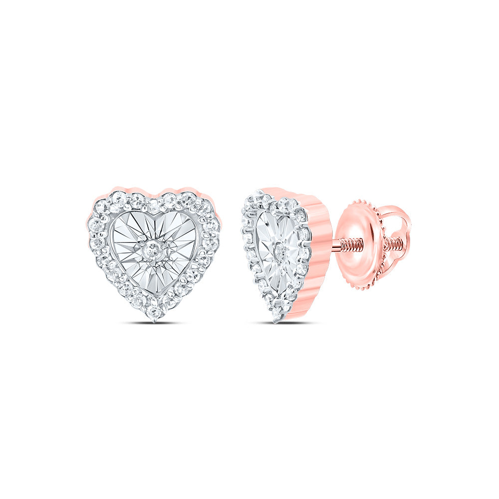 1/8CTW-DIA P1 GIFT HEART STUD EARRING