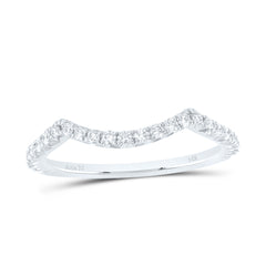 14K White Gold 1/3 CTW-Natural Diamond Fashion Cnc Cushion Band 1.62 Gram