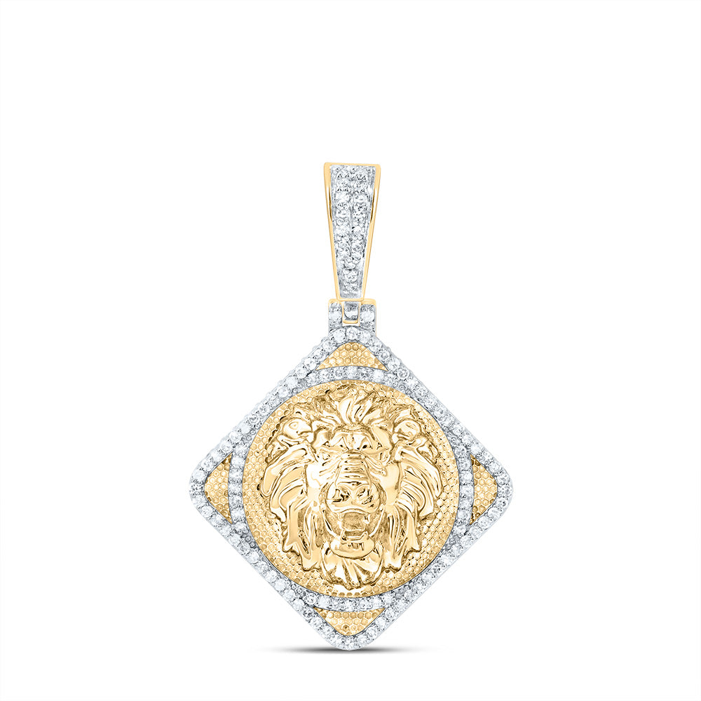 3/4CTW-DIA NK LION MENS CHARM