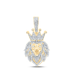 5/8CTW-DIA NK FASHION LION FACE CROWN MEN'S CHARM