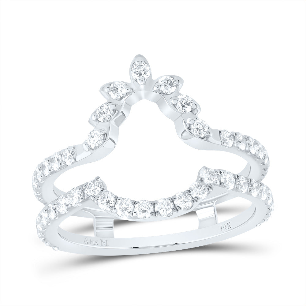 14K White Gold 7/8 CTW-Natural Diamond Cnc Enhancer Ring 3.6 Gram