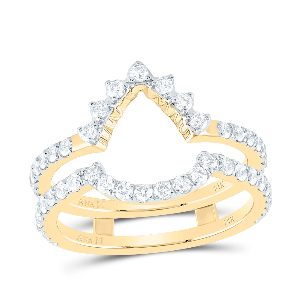 14K Yellow Gold 7/8 CTW-Natural Diamond Cnc Enhancer Ring 3.5 Gram