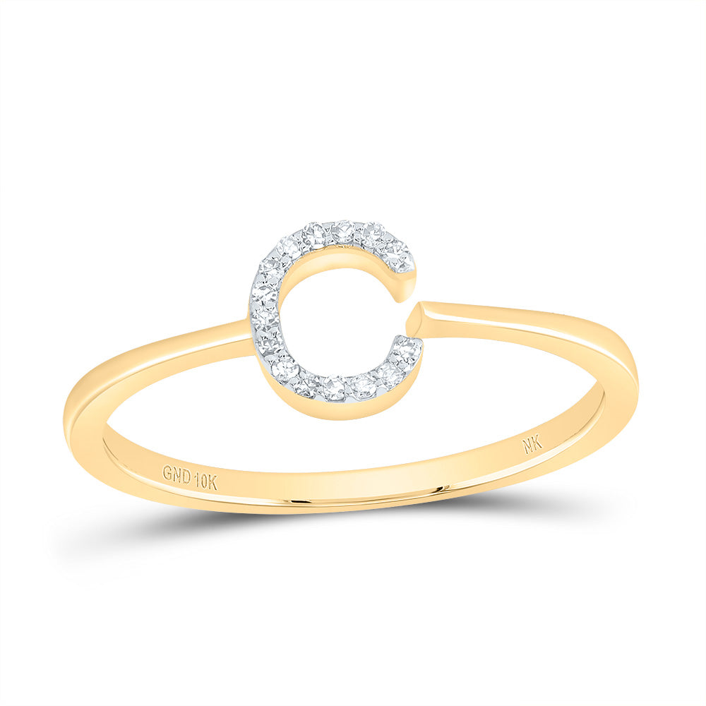 1/20 CTW-DIA NK GIFT INITIAL "C" RING