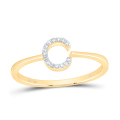 1/20 CTW-DIA NK GIFT INITIAL "C" RING