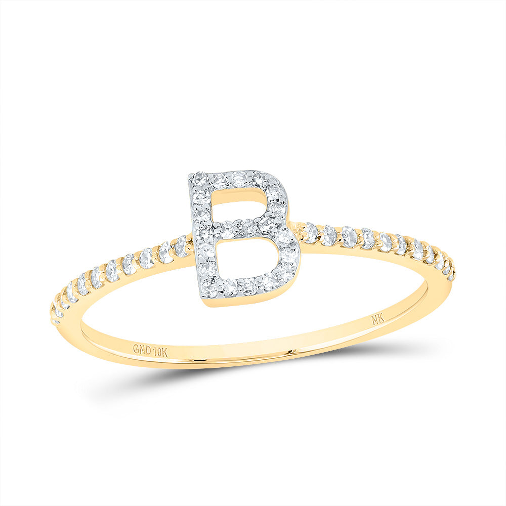 1/6CTW-DIA NK GIFT INITIAL "B" RING