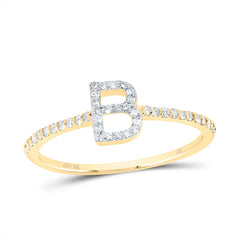 1/6CTW-DIA NK GIFT INITIAL "B" RING
