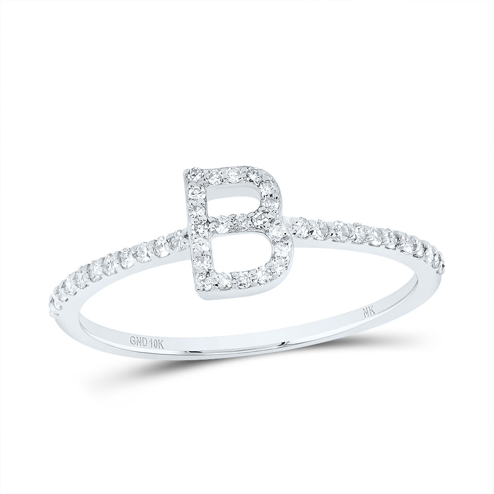 1/6CTW-DIA NK GIFT INITIAL "B" RING