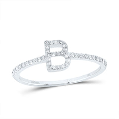1/6CTW-DIA NK GIFT INITIAL "B" RING