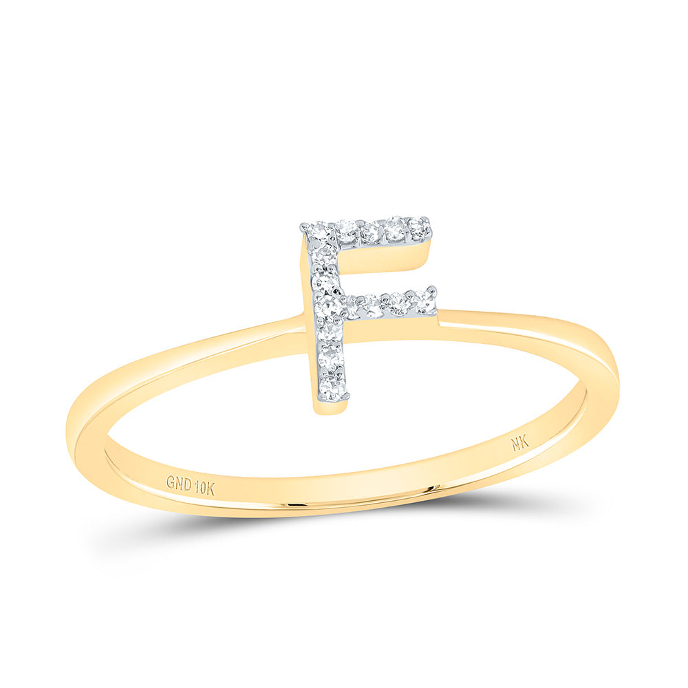 1/20 CTW-DIA NK GIFT INITIAL "F" RING