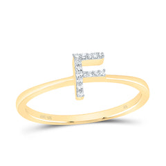 1/20 CTW-DIA NK GIFT INITIAL "F" RING